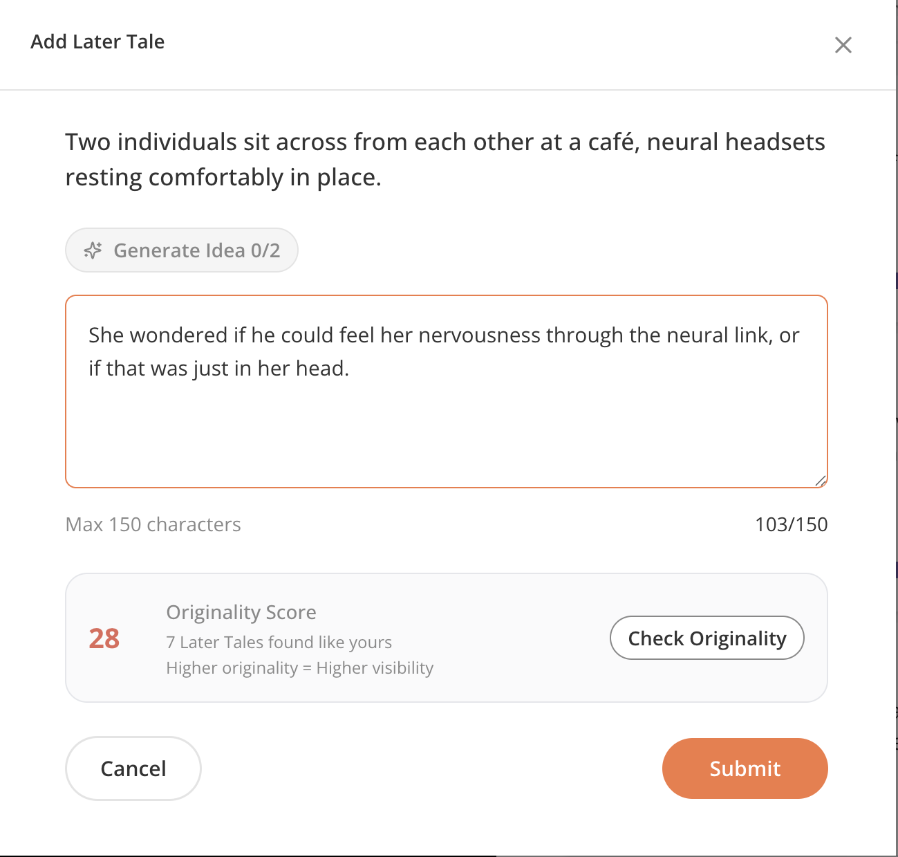Story creation interface